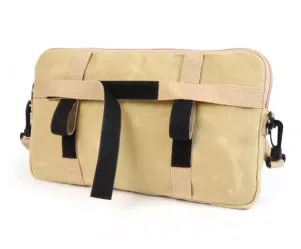 Tas Voor Bagageruimteklep (Incl. Gsm Hoesje (Tot 6,2 Inch Bijv. IPhone 11) Moto Nostra Classic Waxed Canvas Geschikt Voor B.V. Vespa Lambretta Gtv Gts Hpe Supertech Touring  Beige