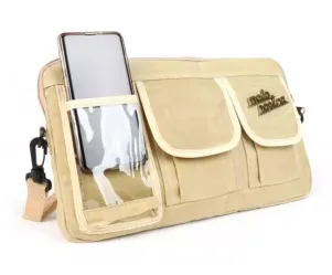 Tas Voor Bagageruimteklep (Incl. Gsm Hoesje (Tot 6,2 Inch Bijv. IPhone 11) Moto Nostra Classic Waxed Canvas Geschikt Voor B.V. Vespa Lambretta Gtv Gts Hpe Supertech Touring  Beige