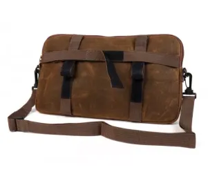 Tas Voor Bagageruimteklep (Incl. Gsm Hoesje (Tot 6,2 Inch Bijv. IPhone 11) Moto Nostra Classic Waxed Canvas Geschikt Voor B.V. Vespa Lambretta Gtv Gts Hpe Supertech Touring  Bruin