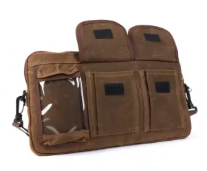 Tas Voor Bagageruimteklep (Incl. Gsm Hoesje (Tot 6,2 Inch Bijv. IPhone 11) Moto Nostra Classic Waxed Canvas Geschikt Voor B.V. Vespa Lambretta Gtv Gts Hpe Supertech Touring  Bruin