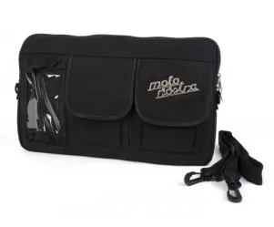Tas Voor Bagageruimteklep (Incl. Gsm Hoesje (Tot 6,2 Inch Bijv. IPhone 11) Moto Nostra Classic Waxed Canvas  Geschikt Voor b.v. Vespa Lambretta Gtv Gts Hpe Supertech Touring  Zwart