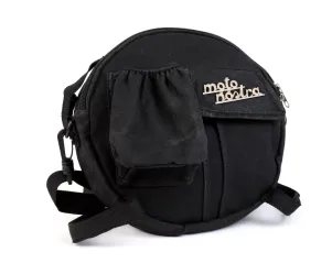 Tas Voor Reservewielhouder (incl. Bekerhoud MOTO NOSTRA Classic 'Waxed Canvas' Geschikt Voor b.v. Vespa, Lambretta Zwart