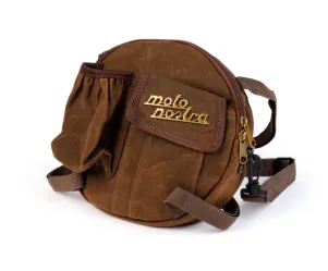 Tas Voor Reservewielhouder incl. Bekerhouder MOTO NOSTRA Classic 'Waxed Canvas' Geschikt Voor b.v. Vespa Lambretta Bruin