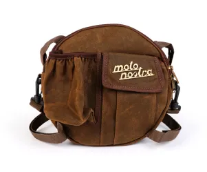 Tas Voor Reservewielhouder incl. Bekerhouder MOTO NOSTRA Classic 'Waxed Canvas' Geschikt Voor b.v. Vespa Lambretta Bruin