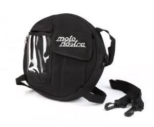 Tas Voor Reservewielhouder (Incl. Gsm-Hoesje (Tot 6,2 Inch, Bijv. IPhone 11) Moto Nostra Classic Waxed Canvas Geschikt Voor B V Vespa Lambretta  Zwart