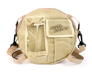Tas Voor Reservewielhouder incl. GSM Hoesje Tot 6,2 Inch, bijv. iPhone 11)) MOTO NOSTRA Classic 'Waxed Canvas' Geschikt Voor b.v. Vespa, Lambretta Beige