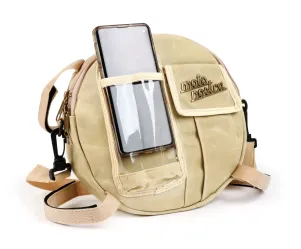 Tas Voor Reservewielhouder incl. GSM Hoesje Tot 6,2 Inch, bijv. iPhone 11)) MOTO NOSTRA Classic 'Waxed Canvas' Geschikt Voor b.v. Vespa, Lambretta Beige