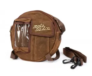 Tas Voor Reservewielhouder (Incl. Gsm Hoesje (Tot 6 2 Inch Bijv IPhone 11) Moto Nostra Classic Waxed Canvas Geschikt Voor B.V Vespa Lambretta  Bruin