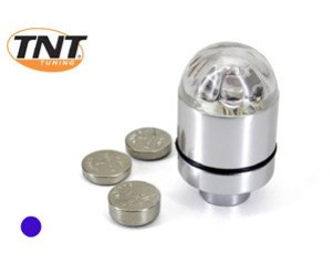 Ventieldop Zilver Met Blauw Led Tnt