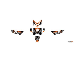Stickerset Yamaha Slider Stage6 Oranje-Zwart 