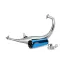 Voca Uitlaat 50/70CC Chroom / Blauw Aluminum Geluiddemper (CE) Derbi Senda Euro 2 / Euro 3