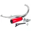 Uitlaat Voca 50/70CC (CE) Chroom / Rode Aluminum Geluiddemper Beta RR 2012